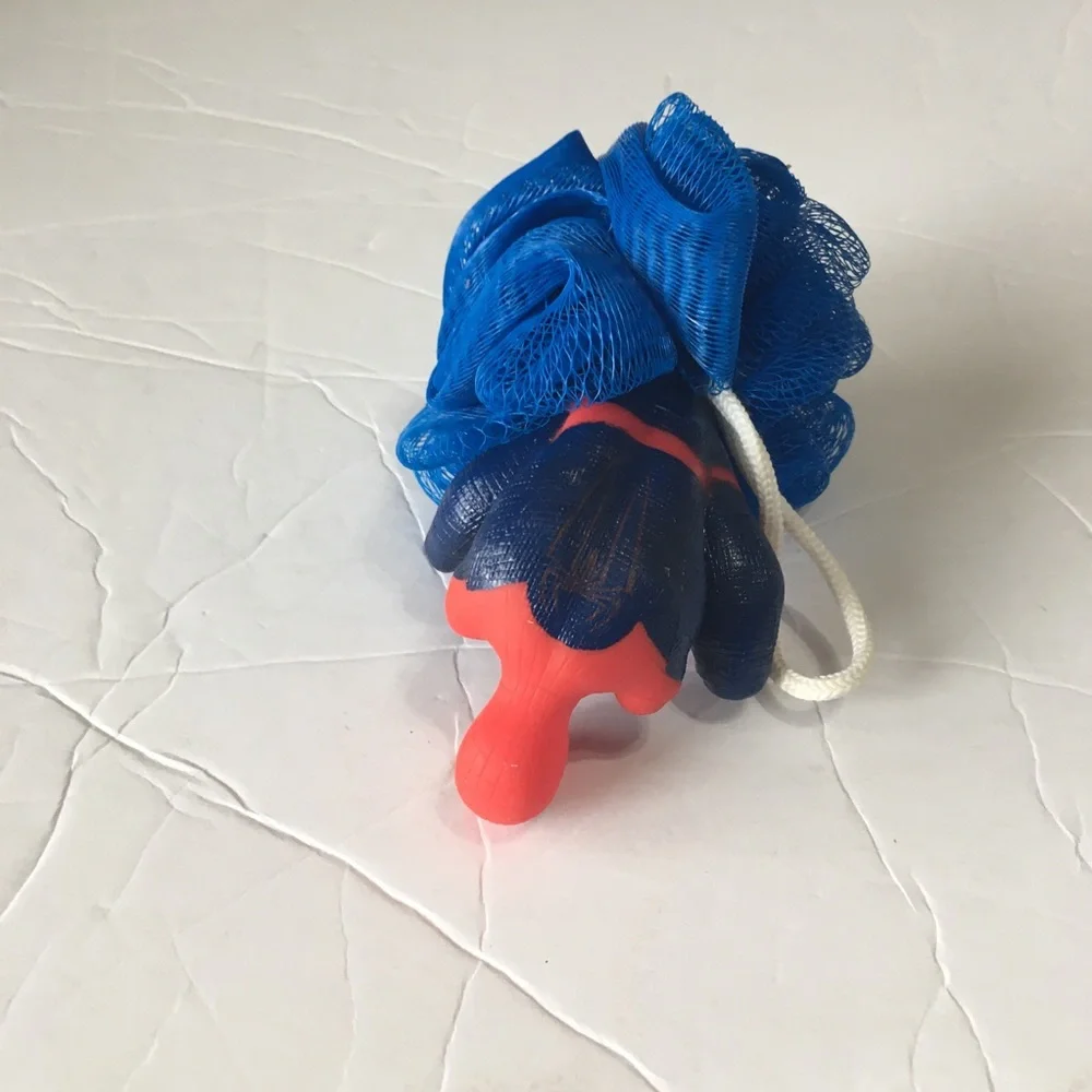 Spiderman Red & Blue Kids Bath Toy with Mesh Scrubber